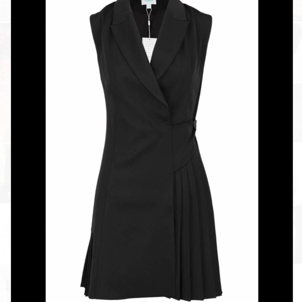 🏝️2/$50🏝️- JOVANNA LONDON Black Wrap dress sz 8 pleat detail